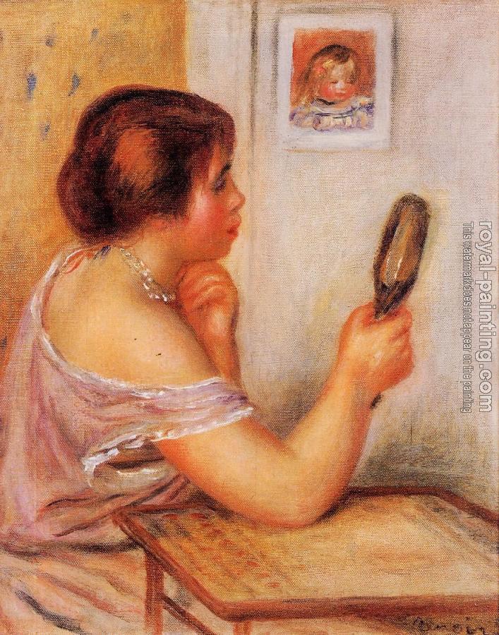 Pierre Auguste Renoir : Gabrielle Holding a Mirror with a Portrait of Coco